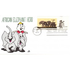#1388 African Elephant Herd Ellis FDC
