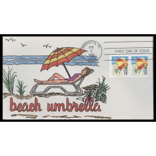 #2443 Beach Umbrella Finger Lakes FDC