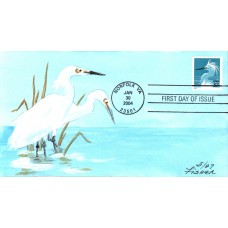 #3830 Snowy Egret Fisher FDC