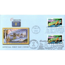 #3732 Greetings From Oregon Dual Fleetwood FDC