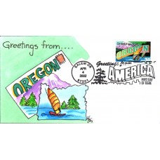 #3597 Greetings From Oregon Fox FDC