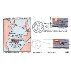 #1710 Lindbergh's Flight Dual First Gamm FDC
