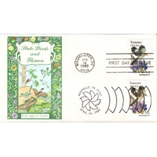 #1994 Tennessee Birds - Flowers Dual Gamm FDC
