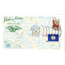 #1998 Virginia Birds - Flowers Combo Gamm FDC