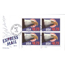 #2394 Eagle and Moon LL Plate Block Gamm FDC