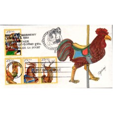 #2390-93 Carousel Animals OOAK Geerlings FDC