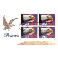 #2394 Eagle and Moon Plate Block Farnam FDC
