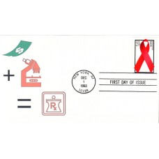 #2806 AIDS Awareness Homespun FDC