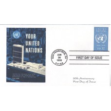 #2974 United Nations Homespun FDC