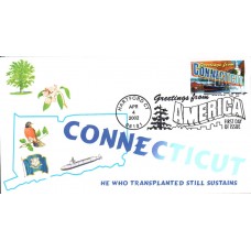#3567 Greetings From Connecticut Homespun FDC