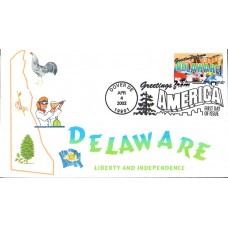 #3568 Greetings From Delaware Homespun FDC