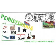 #3598 Greetings From Pennsylvania Homespun FDC