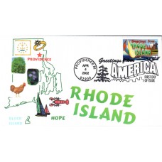 #3599 Greetings From Rhode Island Homespun FDC