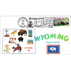 #3610 Greetings From Wyoming Homespun FDC