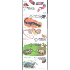 #3814-18 Reptiles and Amphibians Homespun FDC Set