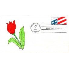 #2522 US Flag Hussey FDC
