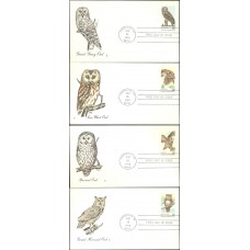 #1760-63 American Owls Integrity FDC Set