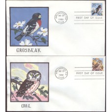 #2284-85 Owl and Grosbeak KAH FDC Set
