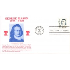 #1858 George Mason Kenick FDC