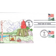 #2280a Flag over Yosemite Dual Kribbs FDC