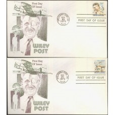 #C95-96 Wiley Post Marg FDC Set