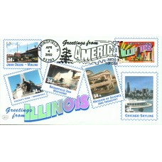 #3573 Greetings From Illinois M & D FDC