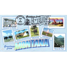 #3586 Greetings From Montana M & D FDC