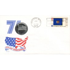 #1662 Wisconsin State Flag Medallion FDC