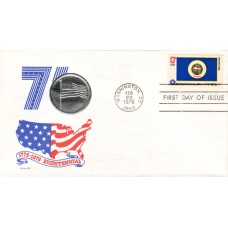 #1664 Minnesota State Flag Medallion FDC