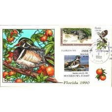#FL12 Florida 1990 Duck Milford FDC