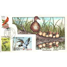 #IN16 Indiana 1990 Duck Milford FDC