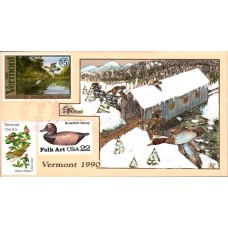 #VT5 Vermont 1990 Duck Milford FDC