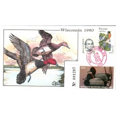 #WI13 Wisconsin 1990 Duck Milford FDC