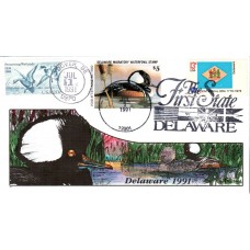 #DE12 Delaware 1991 Duck Milford FDC
