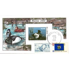 #ME8 Maine 1991 Duck Milford FDC
