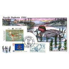 #ND10 North Dakota 1991 Duck Milford FDC