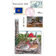 #WI14 Wisconsin 1991 Duck Milford FDC