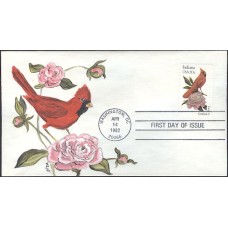 #1966 Indiana Birds - Flowers NITA FDC