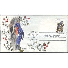 #1977 Missouri Birds - Flowers NITA FDC