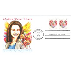 #5036 Quilled Paper Heart Panda FDC