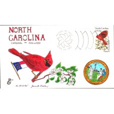 #1985 North Carolina Birds - Flowers Paslay FDC