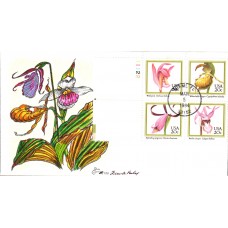 #2076-79 Orchids Plate Paslay FDC