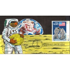 #2419 First Moon Landing Plate Single Paslay FDC