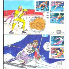 #2611-15 Winter Olympics Paslay FDC Set