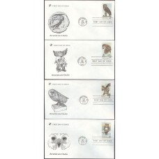 #1760-63 American Owls Pegasus FDC Set