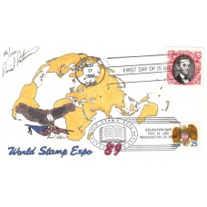 #2433a World Stamp Expo Dual Peterman FDC
