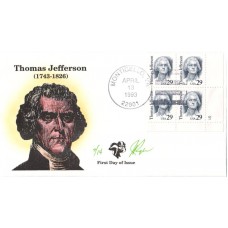 #2185 Thomas Jefferson Plate Pugh FDC