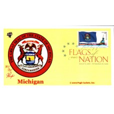 #4298 FOON: Michigan Flag Pugh FDC