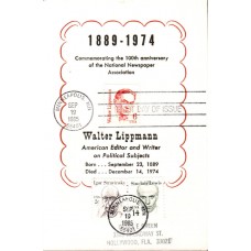 #1849 Walter Lippmann Reid Maxi FDC