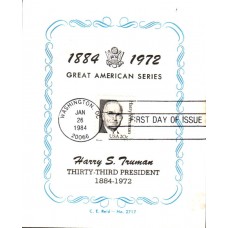 #1862 Harry S. Truman Reid Maxi FDC